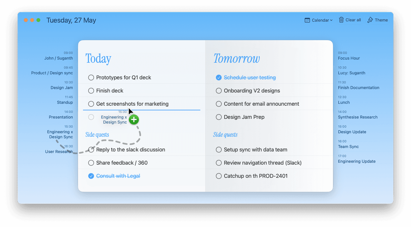 #3. Turn calendar events into action screenshot